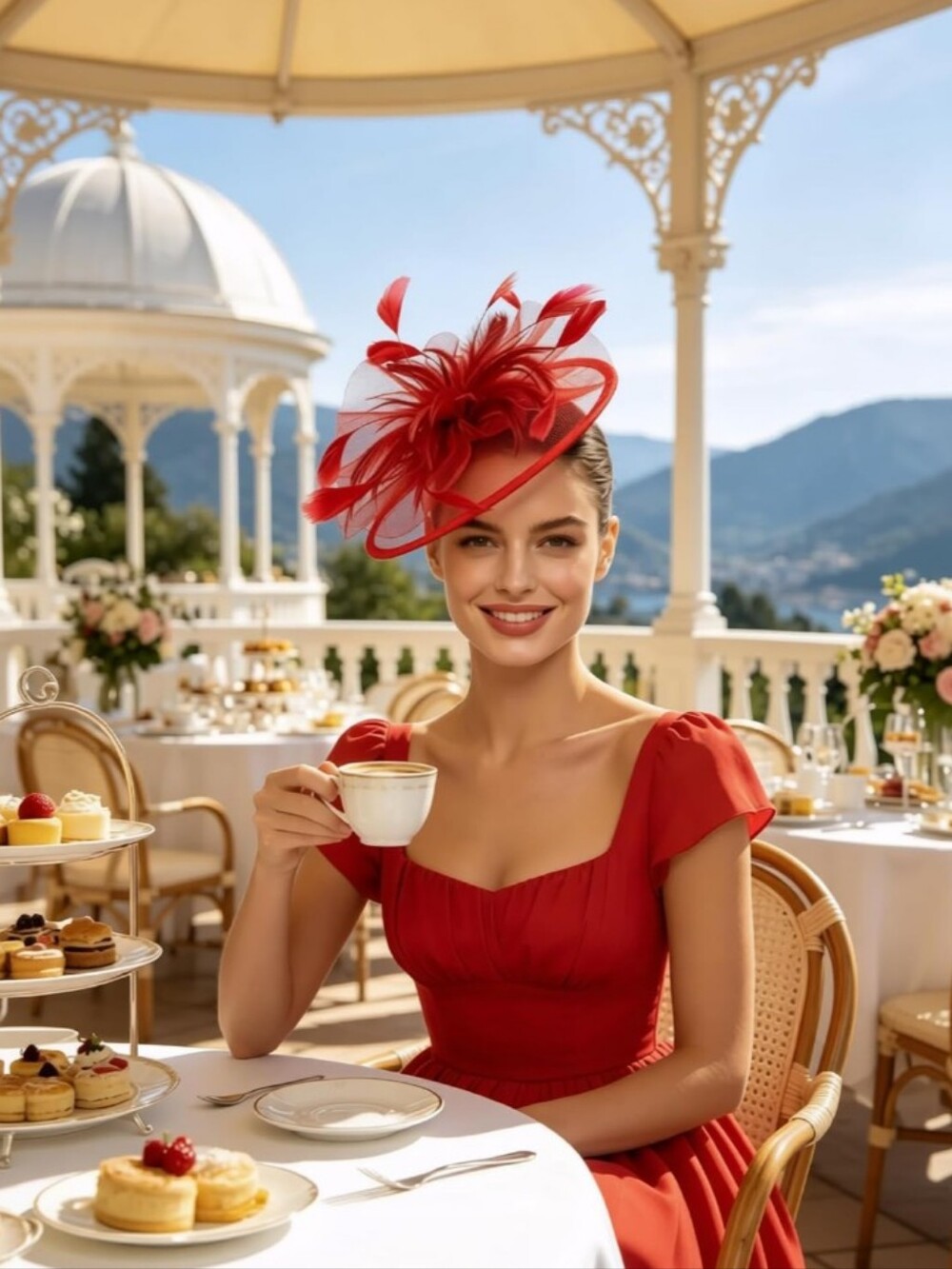 NEW! Elegant Red Kentucky Derby Hat